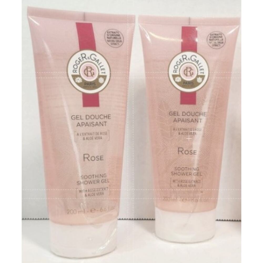 Rose by Roger & Gallet Soothing Shower Gel, 6.6 fl oz Each, 2-pack